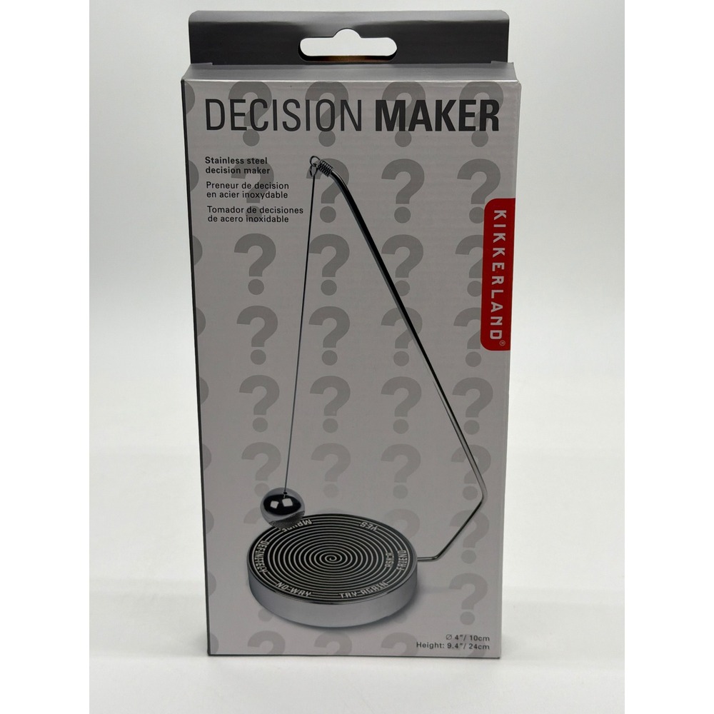 Kikkerland Decision Maker Stainless Steel Magnetic Desk Toy Pendulum GG37 Silver